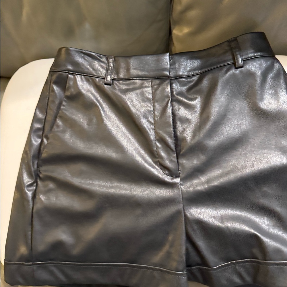 Express Black Faux Leather Shorts